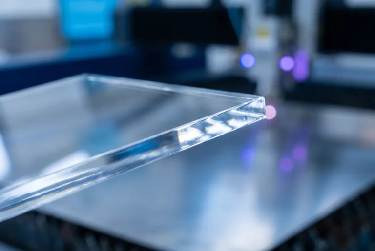Bordo lucido del plexiglass trasparente tagliato al laser