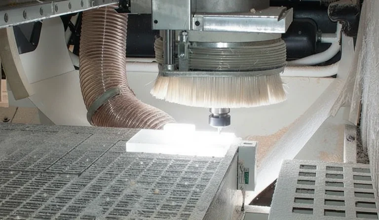 Fresatura CNC di un pezzo in plexiglass