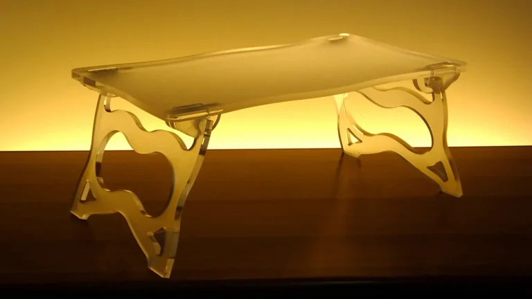 Portavivande pieghevole in plexiglass satinato