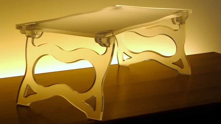 Portavivande pieghevole in plexiglass satinato