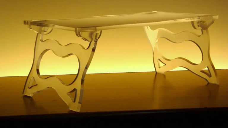 Portavivande pieghevole in plexiglass satinato