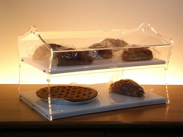 Vetrina per brioches in plexiglass a due piani, modello Circus