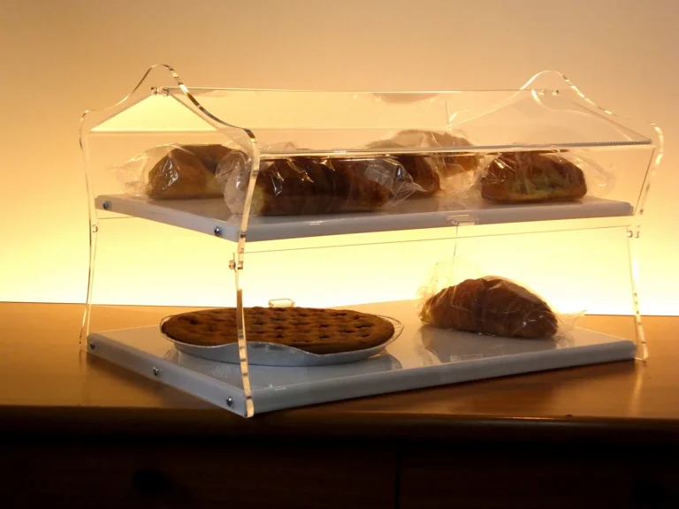 Vetrina per brioches in plexiglass a due piani, modello Circus