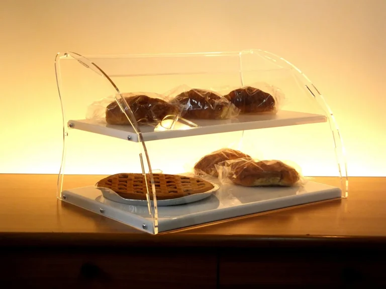 Vetrina per brioches in plexiglass a due piani, modello Sail