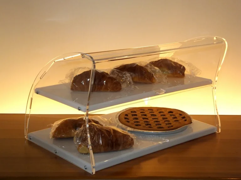 Vetrina per brioches in plexiglass a due piani, modello Sail