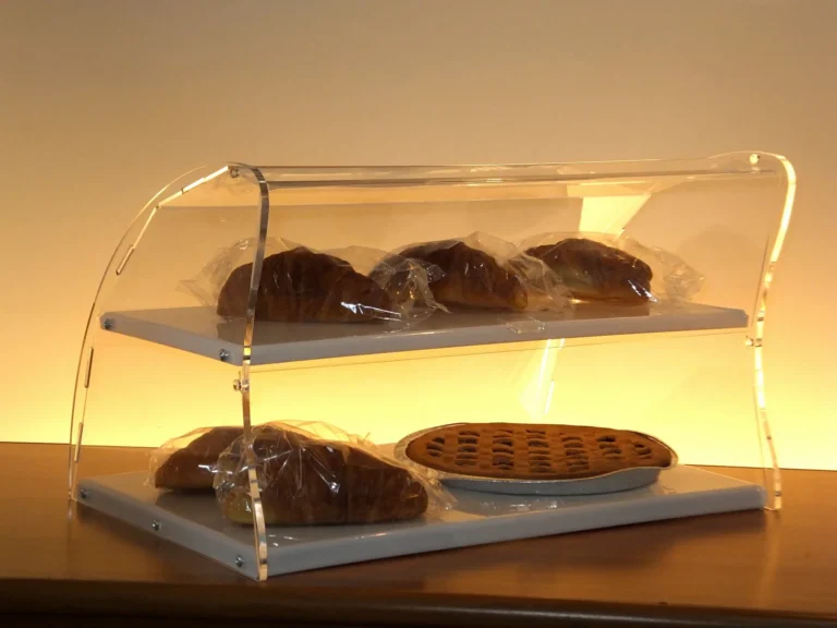 Vetrina per brioches in plexiglass a due piani, modello Sail