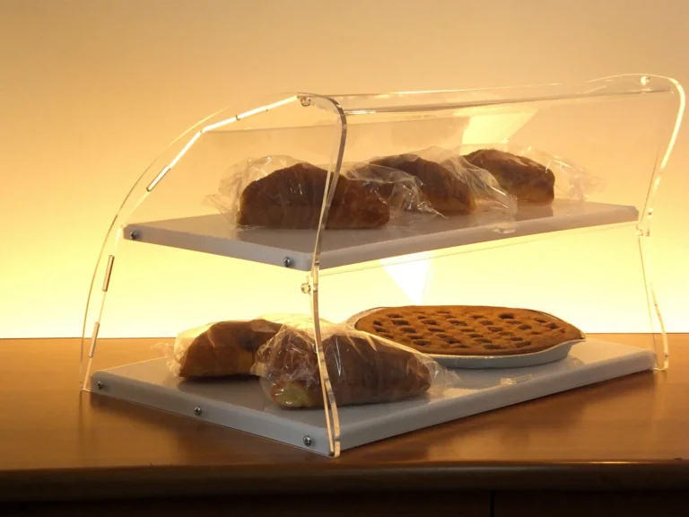 Vetrina per brioches in plexiglass a due piani, modello Sail