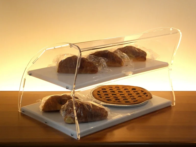 Vetrina per brioches in plexiglass a due piani, modello Sail