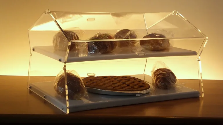 Vetrina per brioches in plexiglass a due piani, modello Star