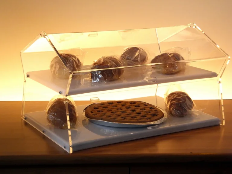 Vetrina per brioches in plexiglass a due piani, modello Star